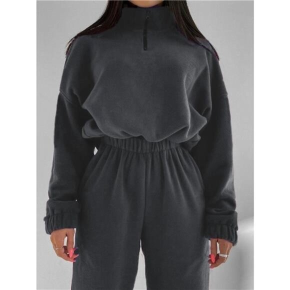 Quarter Zip Sweatshirt and Pants Set - Picture 9 of 16